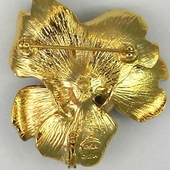 Kenneth Jay Lane KJL Vintage Vivid Charleston Rose Brooch/Pendant Signed KJL - Picture 3 of 5